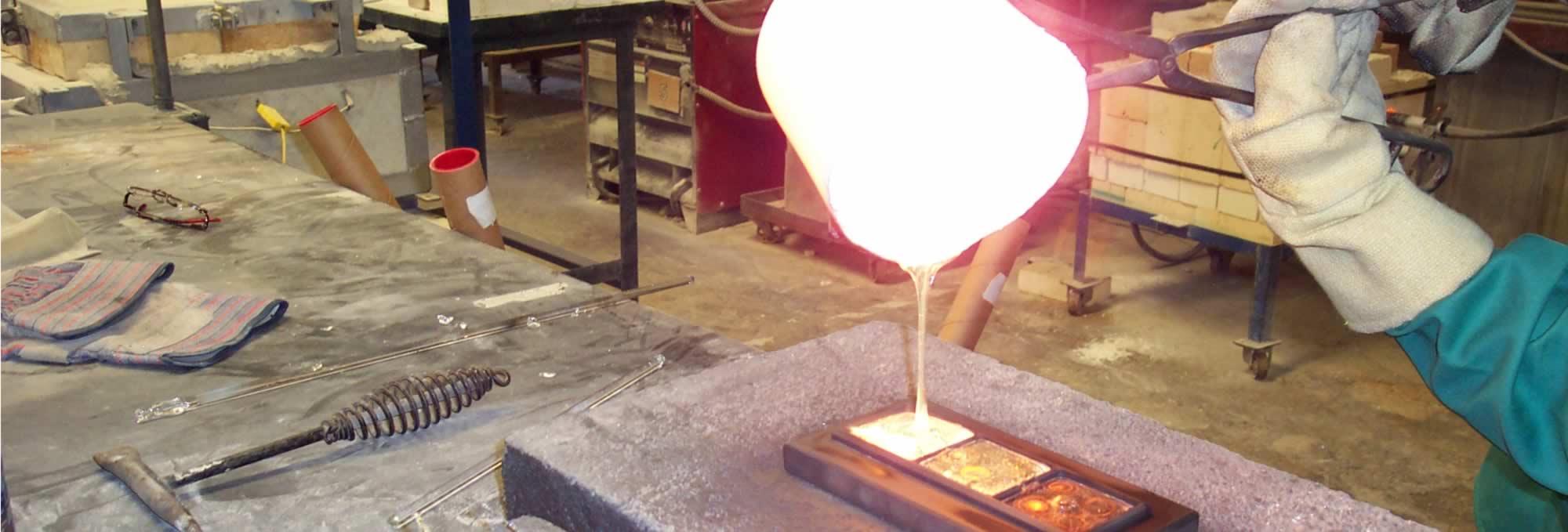 Glass Poured onto Plate